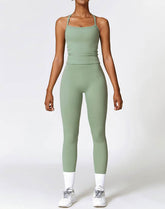 Athletic Wear with Criss Cross Back Tank Top and Legging