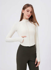 Cropped Running Jacket with Thumb Holes