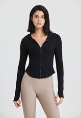 Long Sleeves Sports Hoodie with Thumb Holes