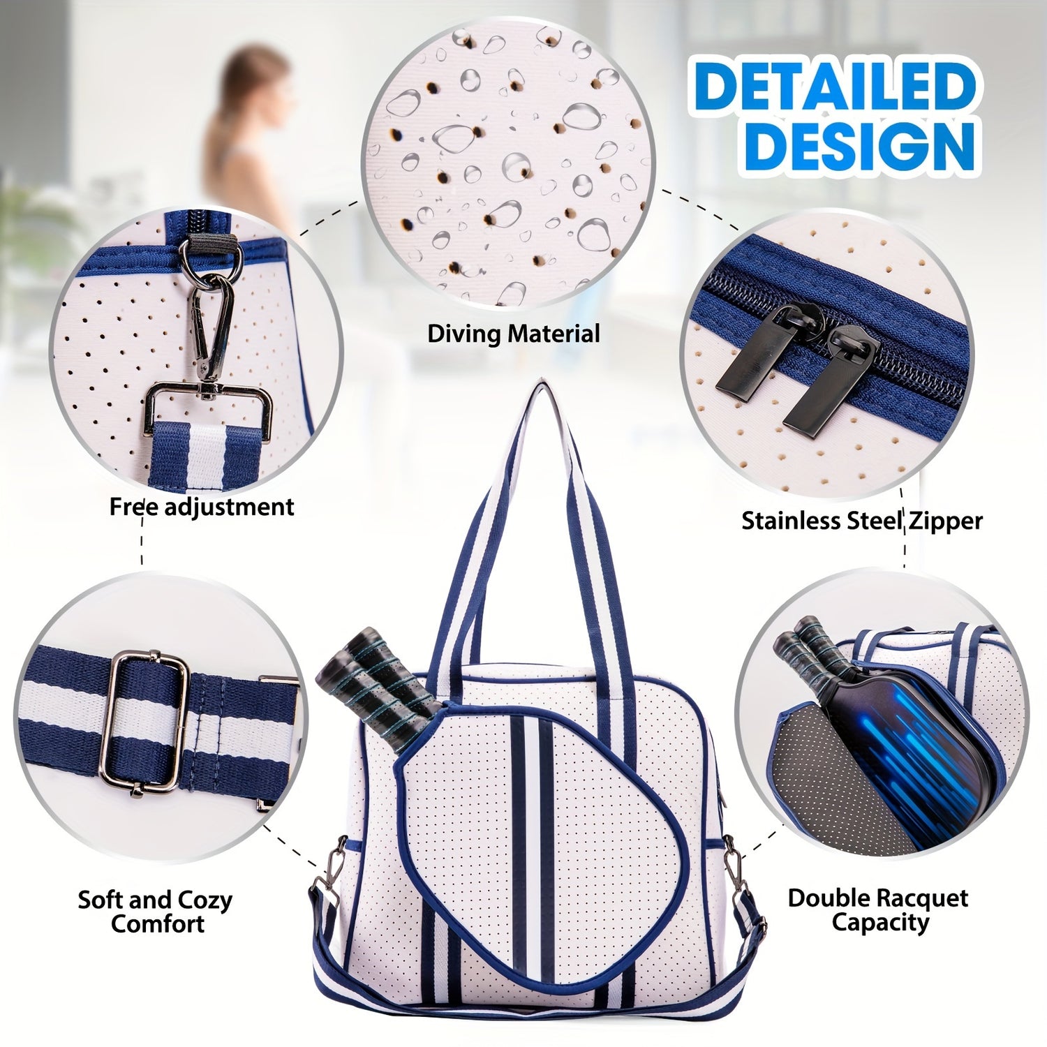 Crossbody Sling Pickleball Bag With Shoulder Strap