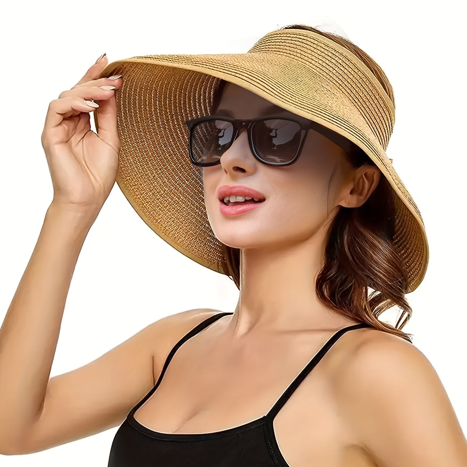 Foldable Wide Brim Sun Hat with Hook and Loop Closure