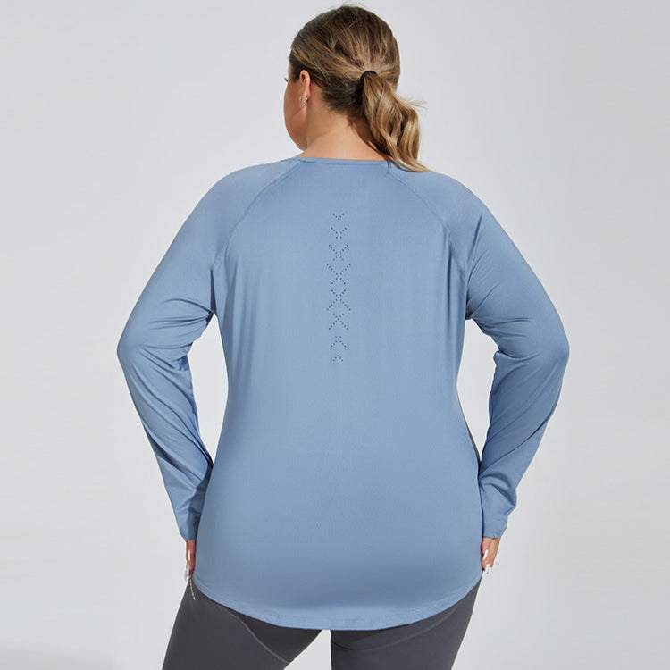 Plus Size Loose Long Sleeve Yoga T-Shirts | Comfortable &amp; Relaxed Fit