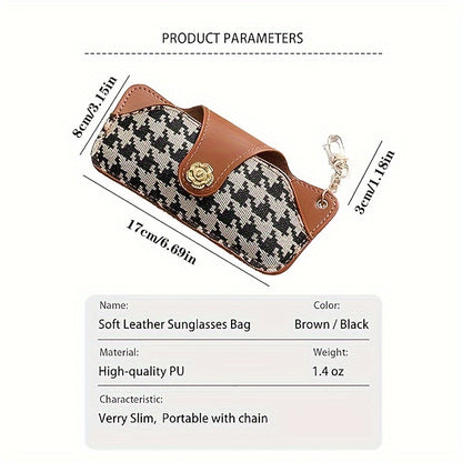 Houndstooth Pattern Design Sunglass Bag