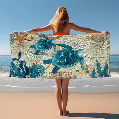 Turtle Pattern Beach Towel