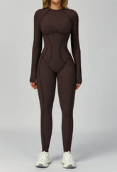 Long Sleeve Backless Yoga One Piece Jumpsuits