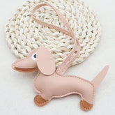Cute Leather Dachshund Keychain