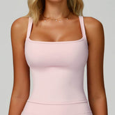 Wide Shoulder Straps Sport Tank Top with Removable Chest Pad