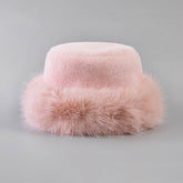 Winter Faux Rabbit Fur Beanie Bucket Hat Furry Warm Cap
