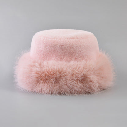 Winter Faux Rabbit Fur Beanie Bucket Hat Furry Warm Cap