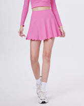Mini Scalloped Hem Athletic Tennis Skirts with Short