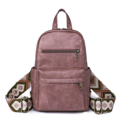 Retro Solid Color PU Leather Backpack | Stylish and Functional Design