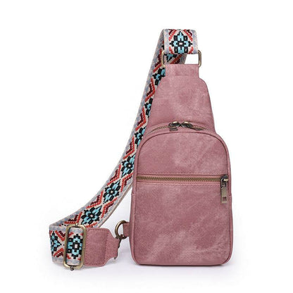 PU Leather Crossbody Bags with Print Strap | Stylish and Versatile