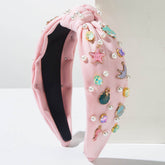 Ocean Knotted Headband with Pearl Rhinestone Starfish Shark Shell