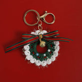 Handmade Woven Garland Keychain Crochet Christmas Pendants