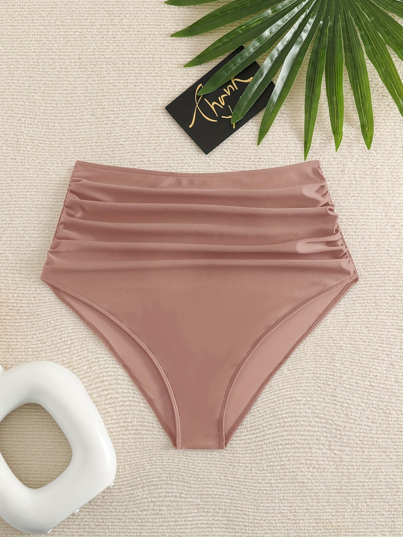 Flattering Ruched High Waist Tummy Control Swim Bottom