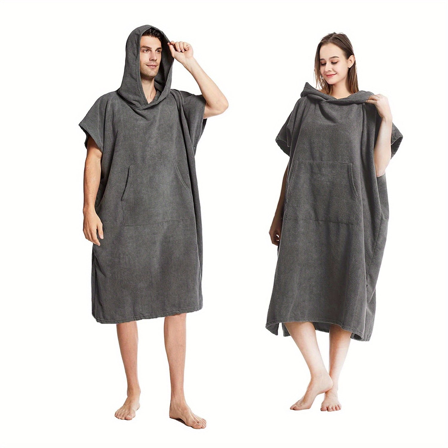 Hooded Towel Robe with Large Pocket