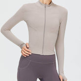Full Zip Up Yoga Jacket with Thumb Hole