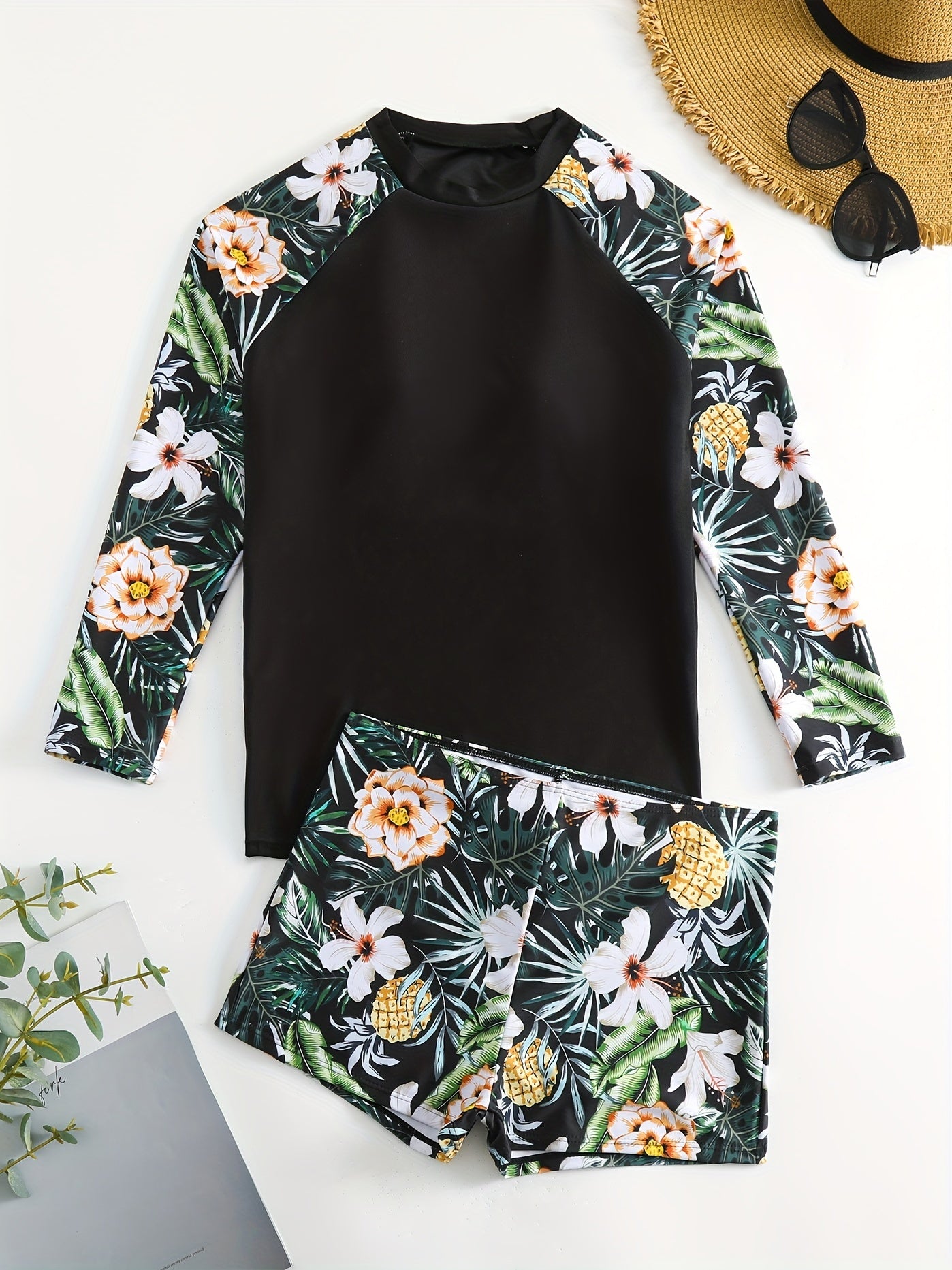 Tropical Chic Long Sleeve Tankini Set