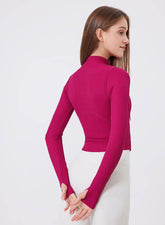 Cropped Running Jacket with Thumb Holes