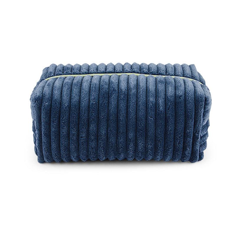 Vertical Stripes Corduroy Cosmetic Bag | Ideal for Travel Essentials