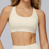 Cross Back Strappy Athletic Bras with Removable Pads