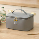 Portable PU Insulated Lunch Bag Double Layer Cooler Handbag