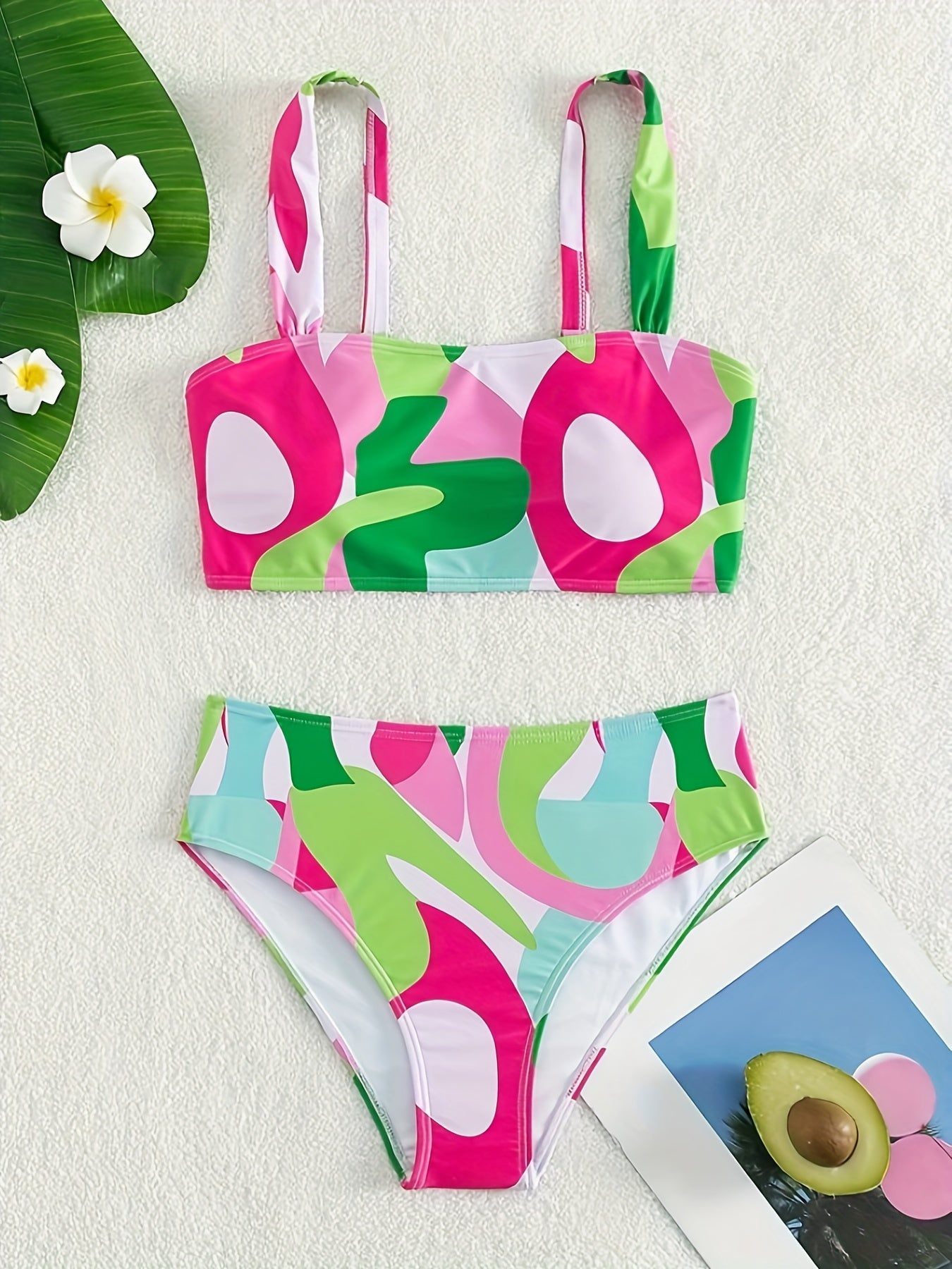 Two-Piece High-Waisted Bandeau Bikini Set