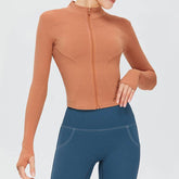 Full Zip Up Yoga Jacket with Thumb Hole