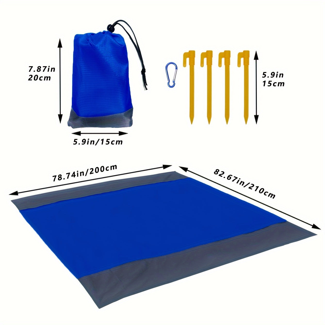 Striped Sand-Free Waterproof Beach Mat