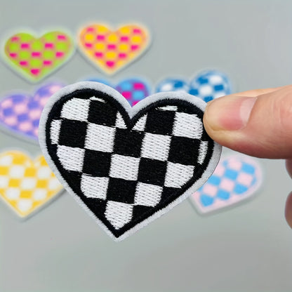 Grid Love Embroidery Stickers