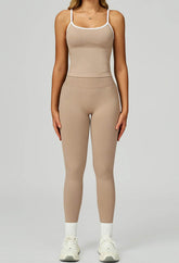 Sport Set with Color Block Tank Top and Legging