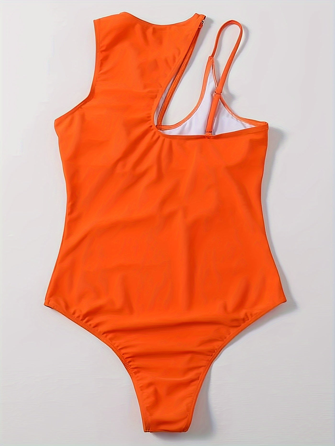 Asymmetric Cut Out One Piece Stretchy Swimsuit