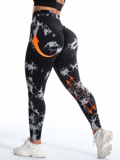 Plus Size High-Waisted Tie-Dye Yoga Pants