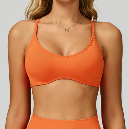 Color Block Sports Bras Workout Strappy Bra