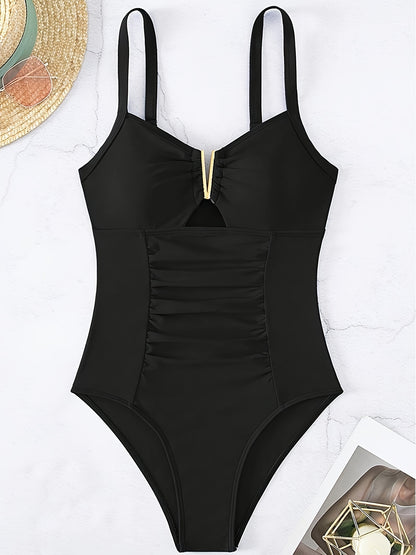 Flattering V-Notch One-piece Swimsuit