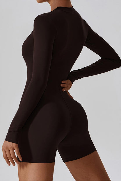 Long Sleeve Athleisure Romper for Stylish Comfort and Versatile Wear