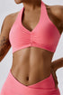 Front Ruched Halter Sports Bra - Ideal for Your Active Lifestyle