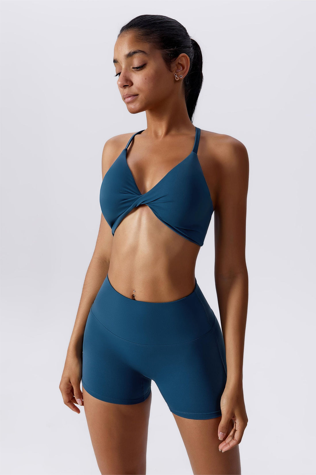 Twisted Front Strappy Sports Bra