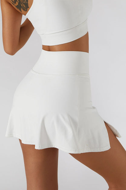 Pleated Side Split Tennis Skirt