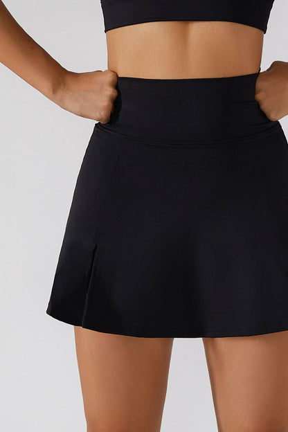 Pleated Side Split Tennis Skirt