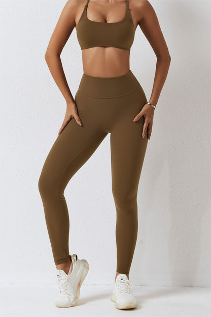 High-Waist Seam Free Scrunch Leggings - Trendy Workout Choice 