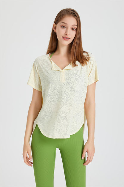 Lapel Jacquard Short Sleeve T-Shirt | Elegant &amp; Stylish Design