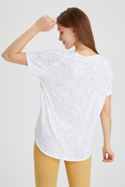 Lapel Jacquard Short Sleeve T-Shirt | Elegant &amp; Stylish Design