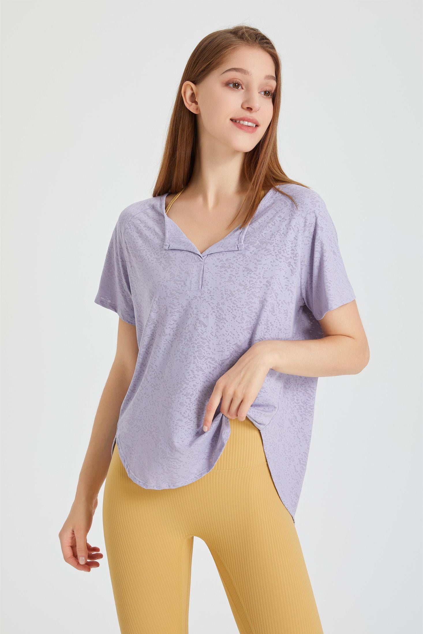 Lapel Jacquard Short Sleeve T-Shirt | Elegant &amp; Stylish Design