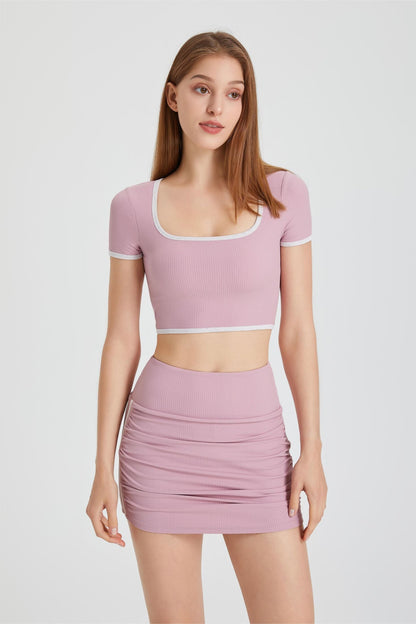 Ribbed Contrast Trim Bodycon Mini Skirt - Addition to Your Wardrobe