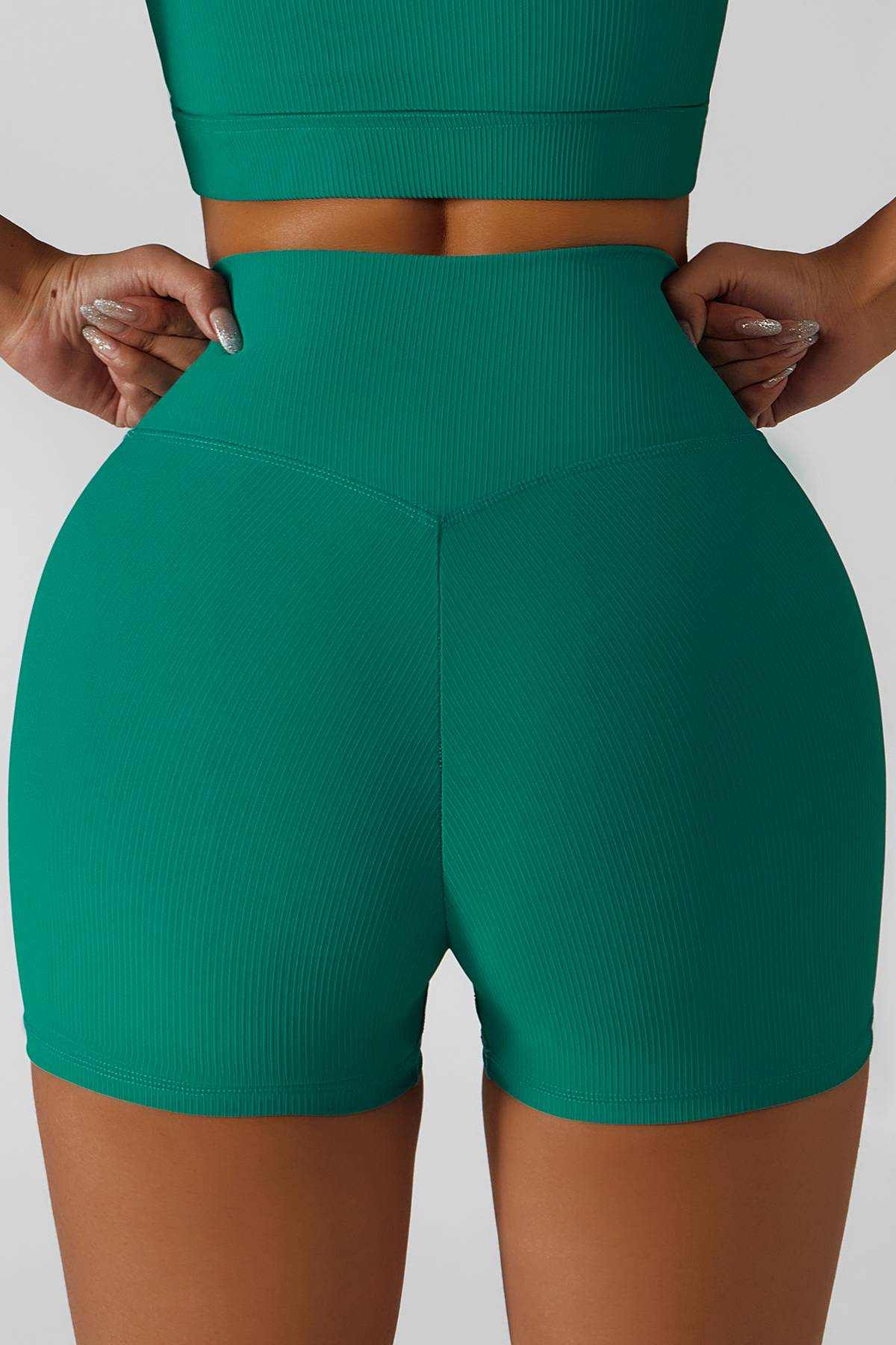 Ribbed High-Waist Crossover Shorts - Comfortable &amp; Stylish Fit