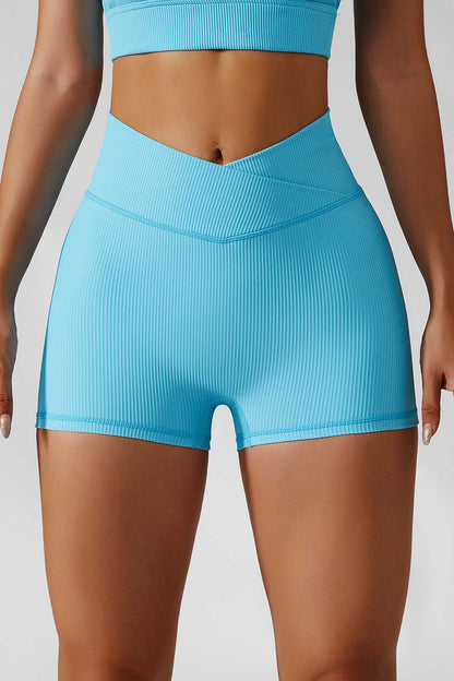 Ribbed High-Waist Crossover Shorts - Comfortable &amp; Stylish Fit