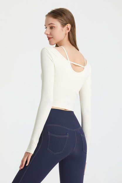  Ribbed Long Sleeve Top with Built-In Bra | Stylish &amp; Supportive Fit