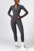 Ribbed Long-Sleeve Active Jumpsuit | Stylish & Functional Fitness Wear