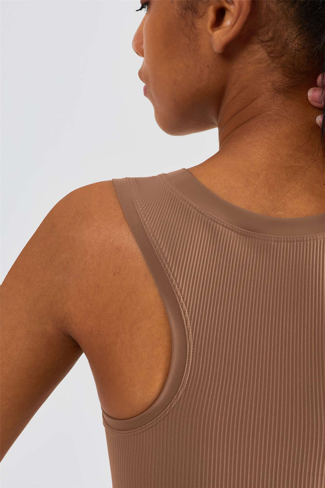 Ribbed Longline Racerback Sports Bra for Comfort and Stylish Support